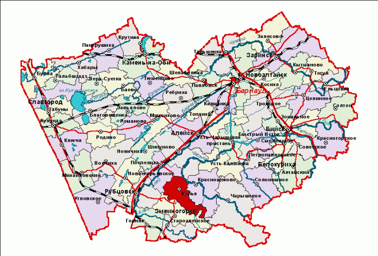 Карта курьинского района алтайского края