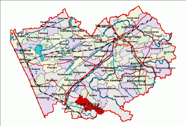 Старая карта целинного района курганской области